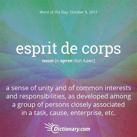 what does esprit de corps mean in english
